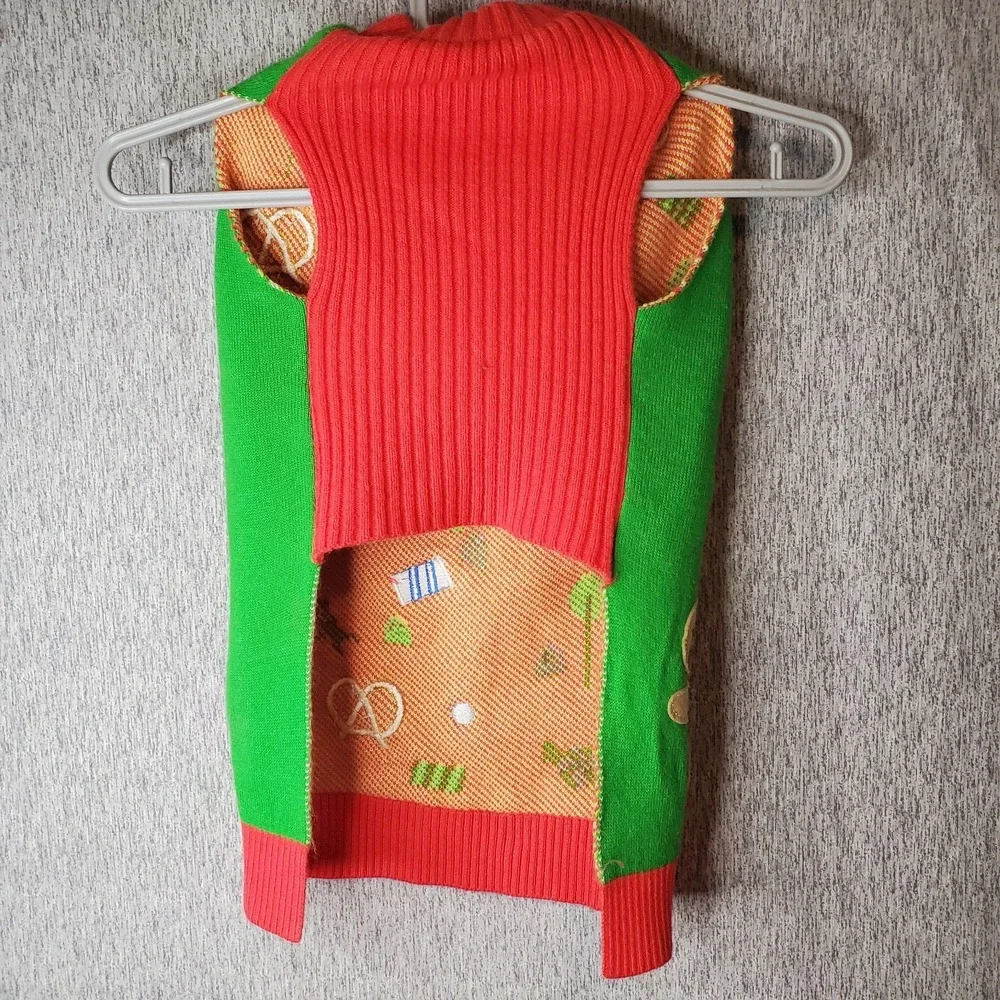 Christmas Dog Sweater Size M Junk Food Gingerbread Man Candy Theme